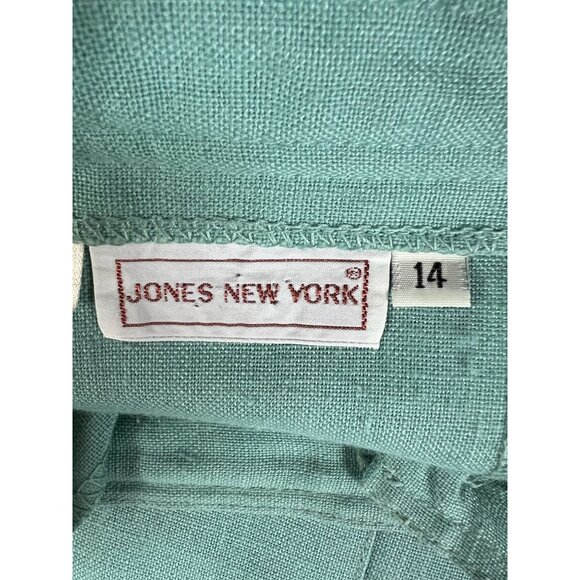Jones New York Women's Size 14 Aqua Button-Front Pleated Midi Skirt - Picture 7 of 16